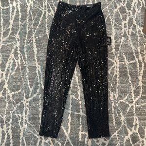 Express Ankle High Rise sequin pant